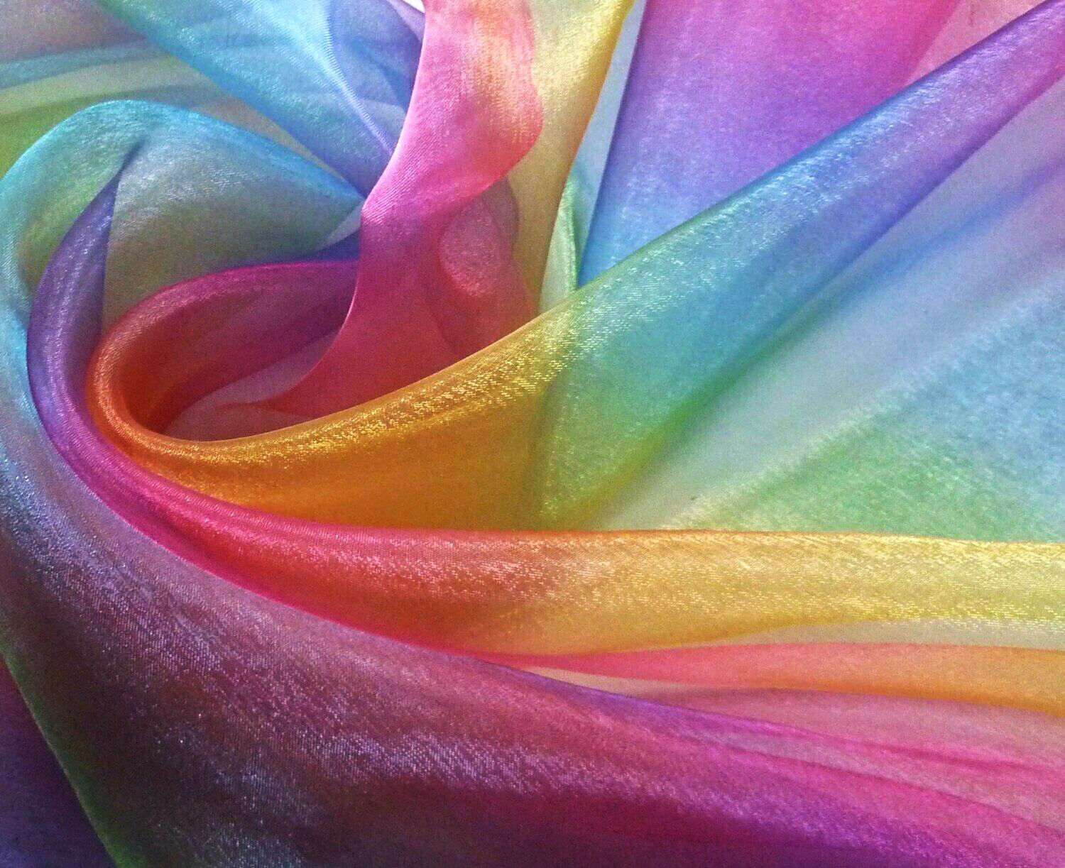 Rainbow Organza Sheer Fabric